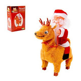 Papai Noel Musical Na Rena Anda E Canta 20x17x6 5cm Natal