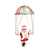 Papai Noel Paraquedas Argola Enfeite De Natal Musical Pilha