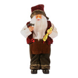 Papai Noel Plus Marceneiro 41cm Vinho Cor Vermelho