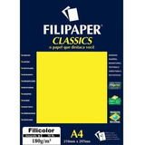 Papel A4 Color Filicolor Amarelo 180g Pct C 50 Filiperson