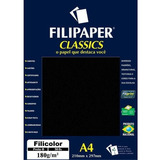 Papel A4 Color Filicolor Preto 180g Pct c 50 Filipaper