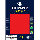 Papel A4 Color Filicolor Vermelho 180g 