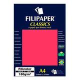 Papel A4 Filicolor 180g Com 50 Folhas Pink Filipaper