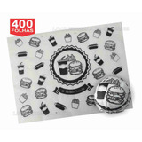 Papel Acoplado Hamburguer 40x40cm Lanche Forte Com 400 Unid