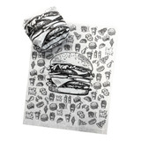 Papel Acoplado Para Lanche Hamburguer Delivery 500 Unidades Cor Preto