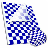 Papel Acoplado Quadriculado Xadrez Azul