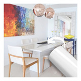 Papel Adesivo Branco Brilho Laca Laquear Mesa Vidros 5m X 1m