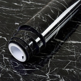 Papel Adesivo Envelopamento Mármore Lavável Móveis Parede Cor Preto