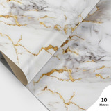Papel Adesivo Mármore Parede Envelopamento Branco 10 Metros