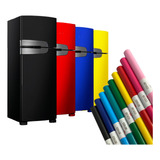 Papel Adesivo Vinílico Moveis Geladeira Várias Cores 8m X 1m