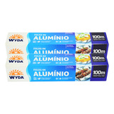 Papel Aluminio 100 Metros X 30cm P Assados Wyda 2 Rolos