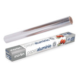 Papel Alumínio 45cm X 65m Rolo Folha Resistente Inoven