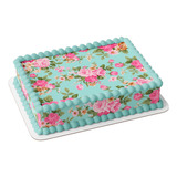 Papel Arroz E Faixas Para Bolo Estampa Flores Mod01