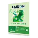 Papel Bloco Desenho Canson A4 Branco 200 Gramas Canson 20un