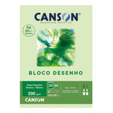 Papel Canson 200gr A4 Branco 210 X 297mm Com 20 Folhas