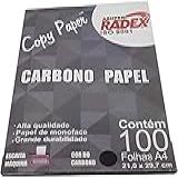 Papel Carbono, Radex, A4, Papel, Preto, 100 Folhas