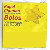 Papel Chumbo Para Embalar Bolos 18x19 5cm Pacote Com 100 Un Ouro Brilhante