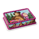 Papel De Arroz Faixas Para Bolo Masha E O Urso Cod01