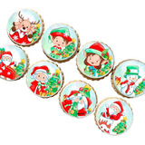 Papel De Arroz Natal Papai Noel Comestível Cortado Redondo