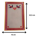 Papel De Carta Antigo Colorido Love Lote 10 Folhas Vintage