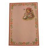 Papel De Carta Antigo Menina Gatinho Lote 5 Folhas Vintage