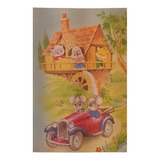 Papel De Carta Antigo Ratinhos Carro Lote 3 Folhas Vintage