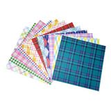 Papel De Carta Origami Scrapbook Coleção Xadrez Lote 73