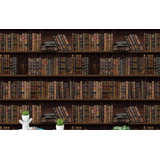 Papel De Parede 3d Adesivo Vinílico Livros Retrô Quarto