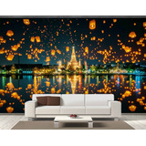 Papel De Parede 3d Paisagem Céu Velas Festival 7 5m Nsk50