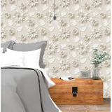 Papel De Parede Adesivo Autocolante Floral Flores Brancas 3d