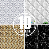 Papel De Parede Adesivo Geométrico 3d Lavável 10 Metros