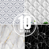 Papel De Parede Adesivo Geométrico 3d Lavável 10 Metros