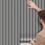 Papel De Parede Adesivo Painel Listra De Madeira Ripado 10m