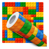 Papel De Parede Adesivo Quarto Infantil Colorido Lego 7m