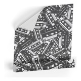 Papel De Parede Adesivo Teen Fita Moderno Cassete 2 5m