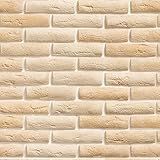 Papel De Parede Adesivo Tijolinho Bege Rejunte Branco 2 50m