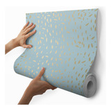 Papel De Parede Adesivo Vetores Sala Abstrato Dourado 10m