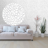Papel De Parede Auto Adesivo Efeito 3d Geométrico Folhas Arabesco Floral 10 Metros