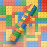 Papel De Parede Autocolante Quarto Bebê Lego Colorido 1m