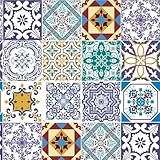 Papel De Parede Cozinha Azulejo Hidráulico Lavável Rolo 3m