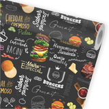Papel De Parede Cozinha Sanduiche Hambúrguer Fast Food A501