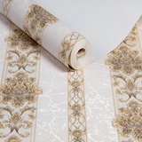 Papel De Parede Importado Vinilico Lavavel Listrado Dourado