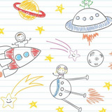 Papel De Parede Infantil Adesivo Espaço Astronauta Céu