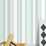 Papel De Parede Listrado Listras Verde Adesivo Quarto 5 Mts