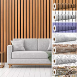 Papel De Parede Madeira Adesivo Ripado 10m X 45cm Lavável 3d