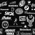 Papel De Parede Preto Adesivo Gourmet Marcas Bebidas Bar 3m