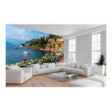 Papel De Parede Vila Itália Lago Casas Flores M Ncd213