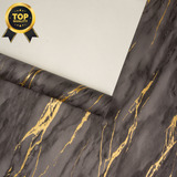 Papel De Parede Vinilico Lavavel Marmore Preto Dourado 3d 10