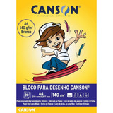 Papel Desenho Escolar Branco 140g A4 20 Folhas Canson