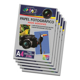 Papel Foto Fotográfico Adesivo A4 135g Kit 5 Pacote Com 20 Folhas Em Cada